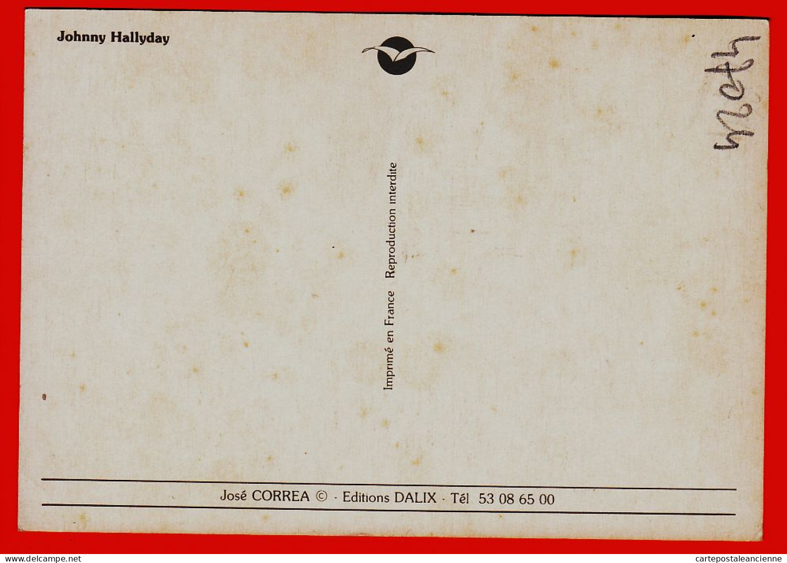01738 / ⭐ SMET Jean-Philippe JOHNNY HALLYDAY 1943-2017 Illustrateur José CORREA 1980s Editions DALIX  - Chanteurs & Musiciens