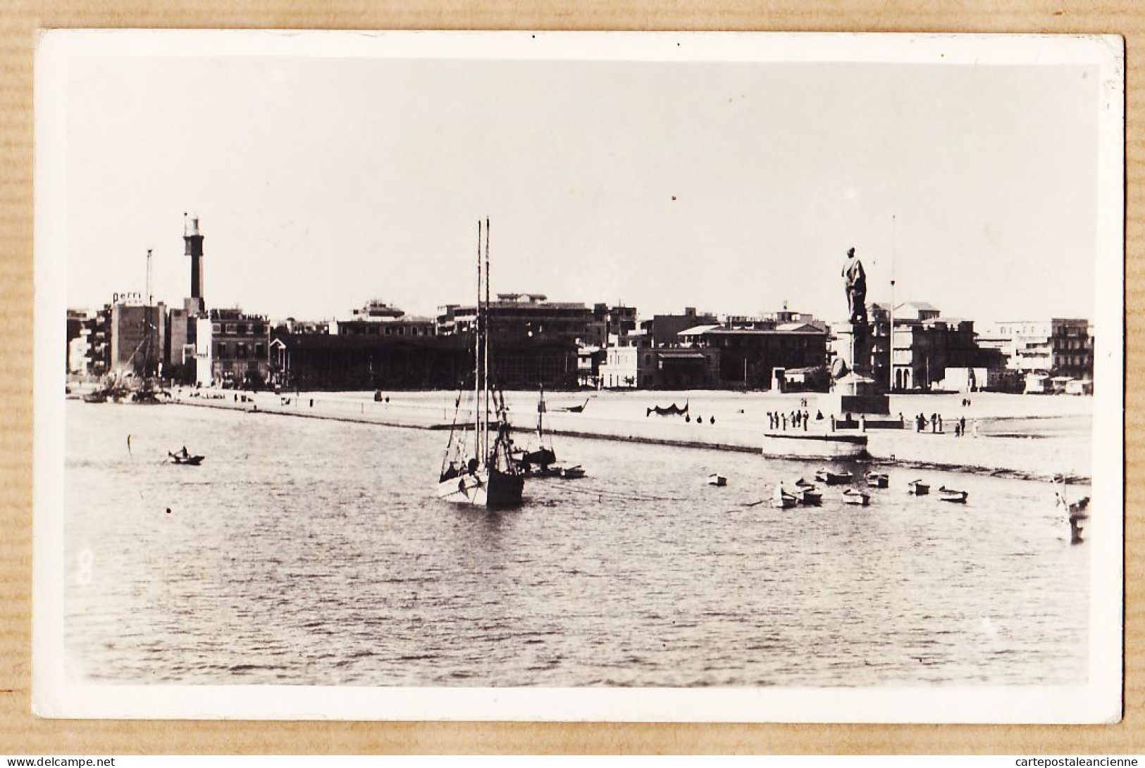 01845 / Carte-Photo-Bromure PORT-SAÏD Egypt Entrance To Harbour Entrée Du Port 1920s Egypte - Port-Saïd