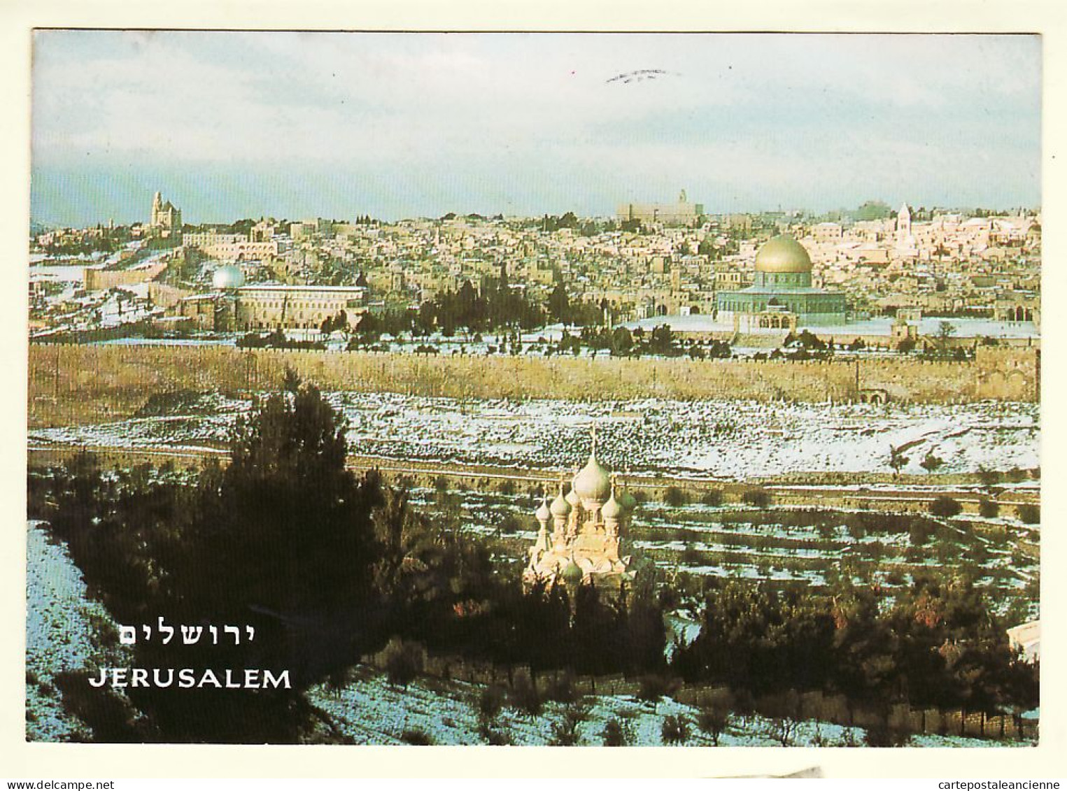 01811 / JERUSALEM Vue Mont OLIVIERS Avec COUCHE De NEIGE CPM 1980s - PALPHOT 9280 ISRAEL - Israel