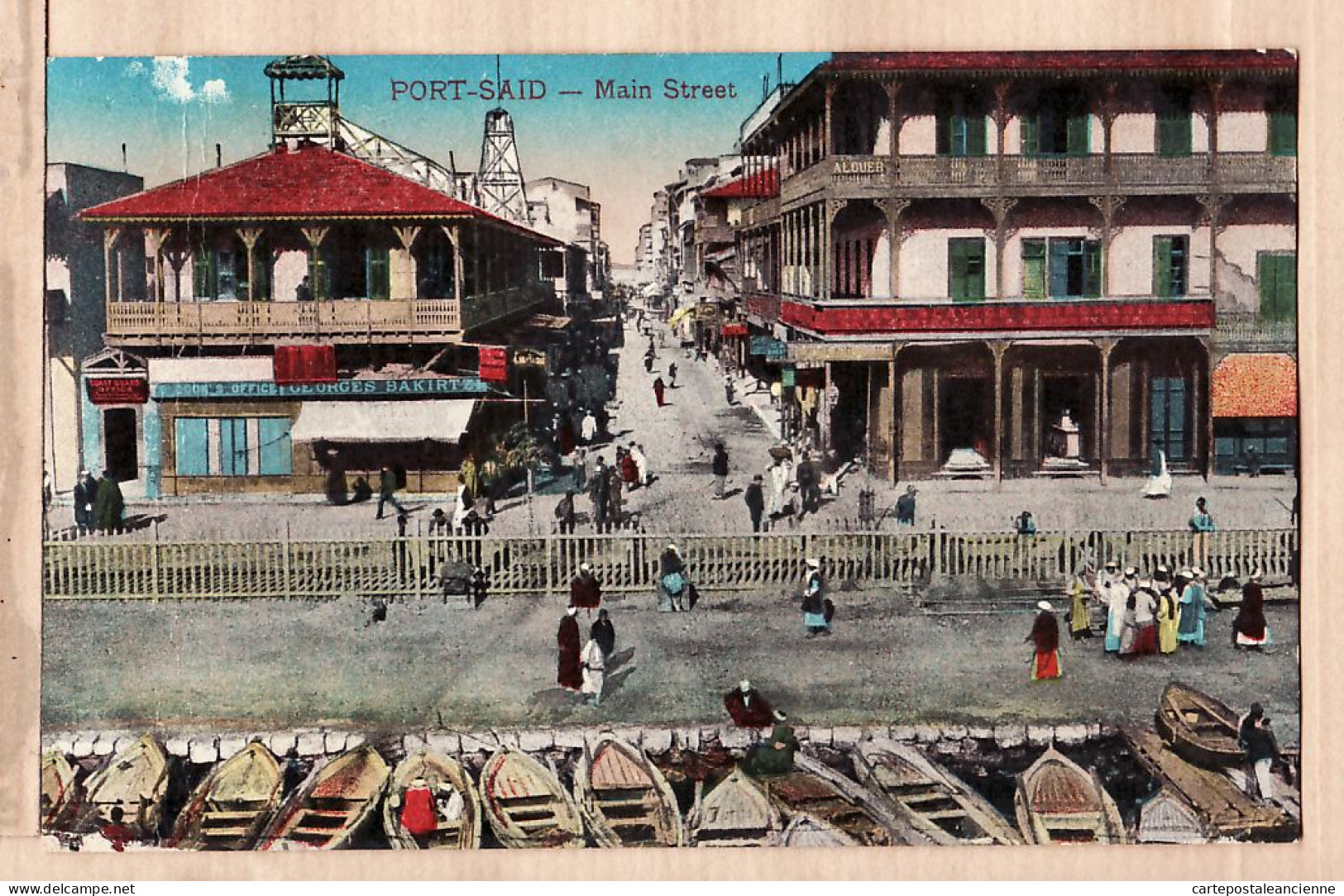 01852 / Egypt SUEZ PORT-SAÏD Main Street 1910s Litho Color CAIRO TRUST 181 Egypte Agypten  - Port Said