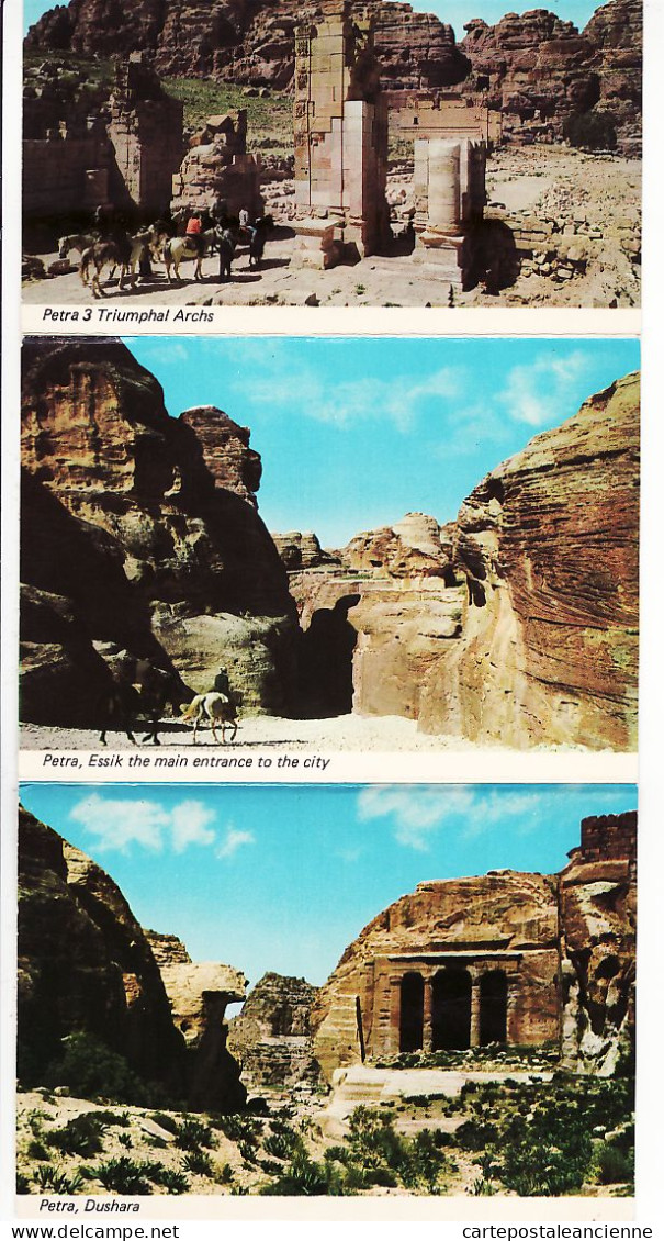 01766 / ⭐ Carnet Accordeon 10 CPM JORDANIE Jordan Jordanien PETRA TEMPLE Dushara Essik Triumphal Archs Al Khazne - Jordanie