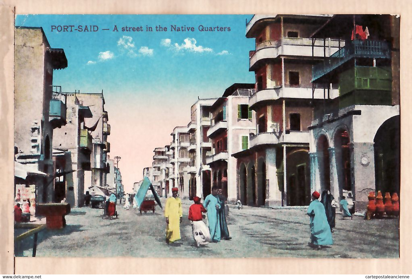 01849 / Egypt SUEZ PORT-SAÏD A Street In The Native Quarters 1910s Litho Color CAIRO POST CARD TRUST 485 Egypte Agypten - Port Said
