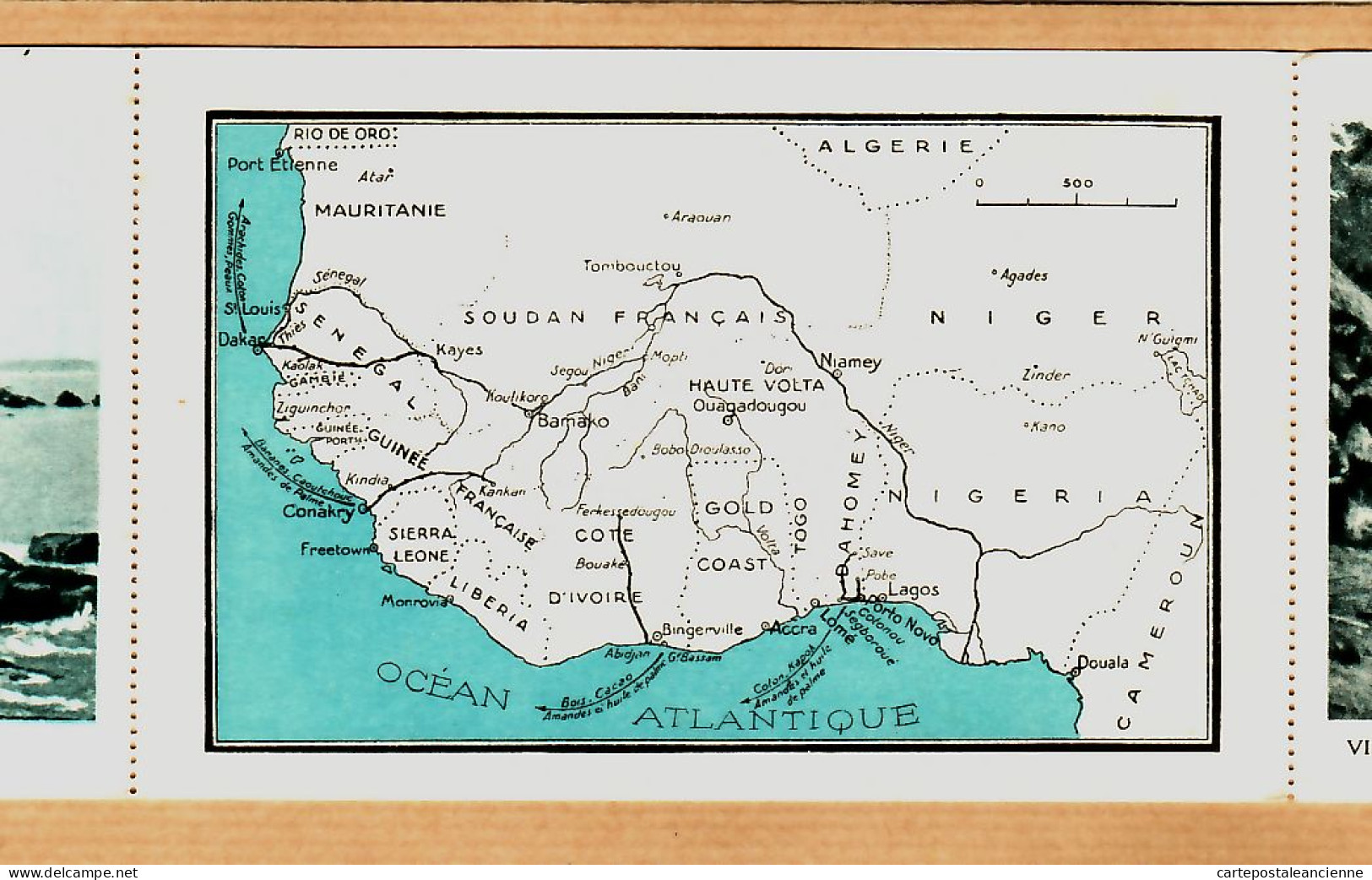 01607 / ⭐ (•◡•) ♥️ Peu Commun Triptyque CONAKRY Guinée Village Indigène SENEGAL Carte Géographique Exposition PARIS 1931 - Guinea