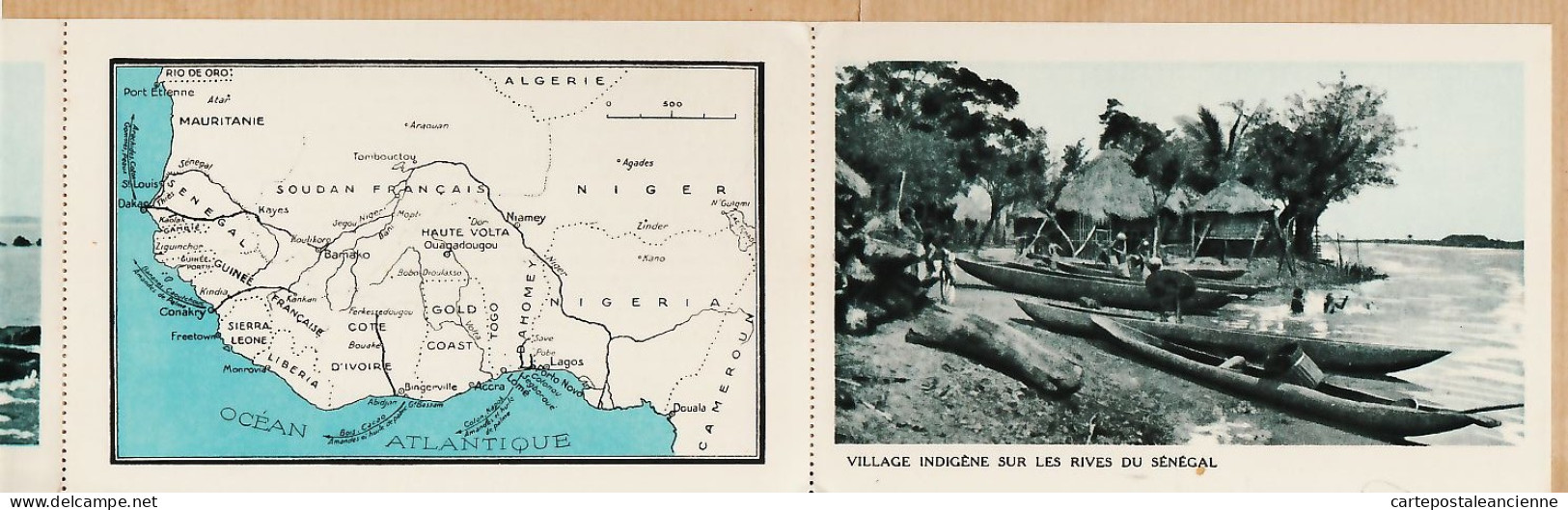 01607 / ⭐ (•◡•) ♥️ Peu Commun Triptyque CONAKRY Guinée Village Indigène SENEGAL Carte Géographique Exposition PARIS 1931 - Guinée