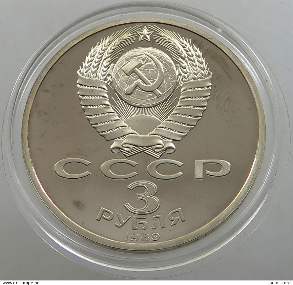 RUSSIA USSR 3 ROUBLES 1989 PROOF #sm14 0461 - Russia