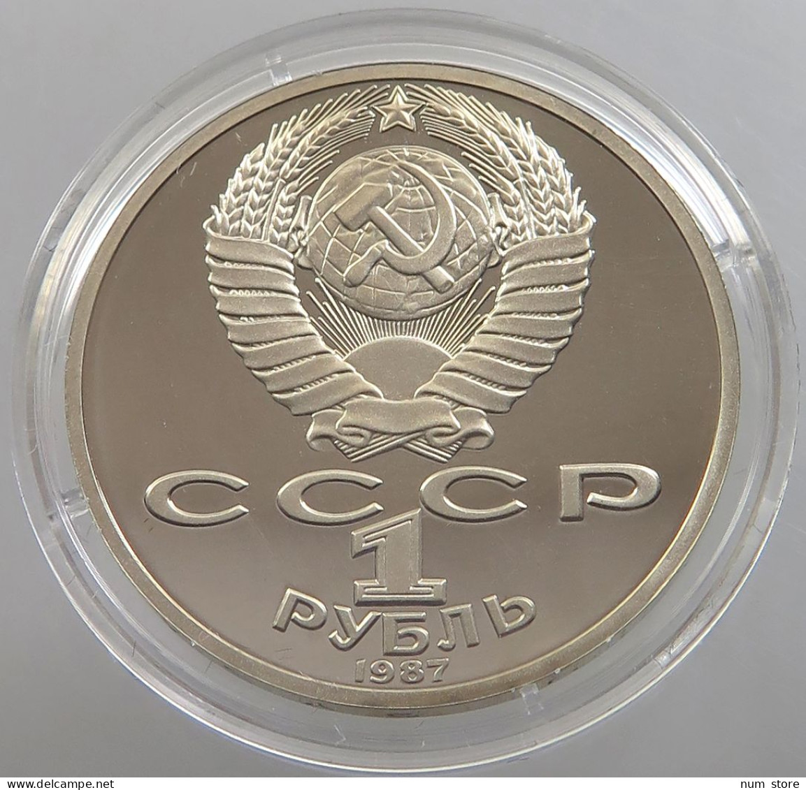 RUSSIA USSR 1 ROUBLE 1987 Tsiolkovsky PROOF #sm14 0647 - Rusland