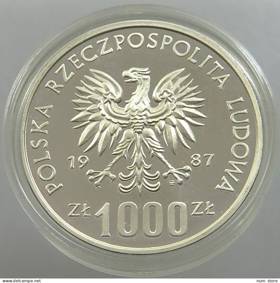 POLAND 1000 ZLOTYCH 1987 PROBA SILVER #sm14 0069 - Poland