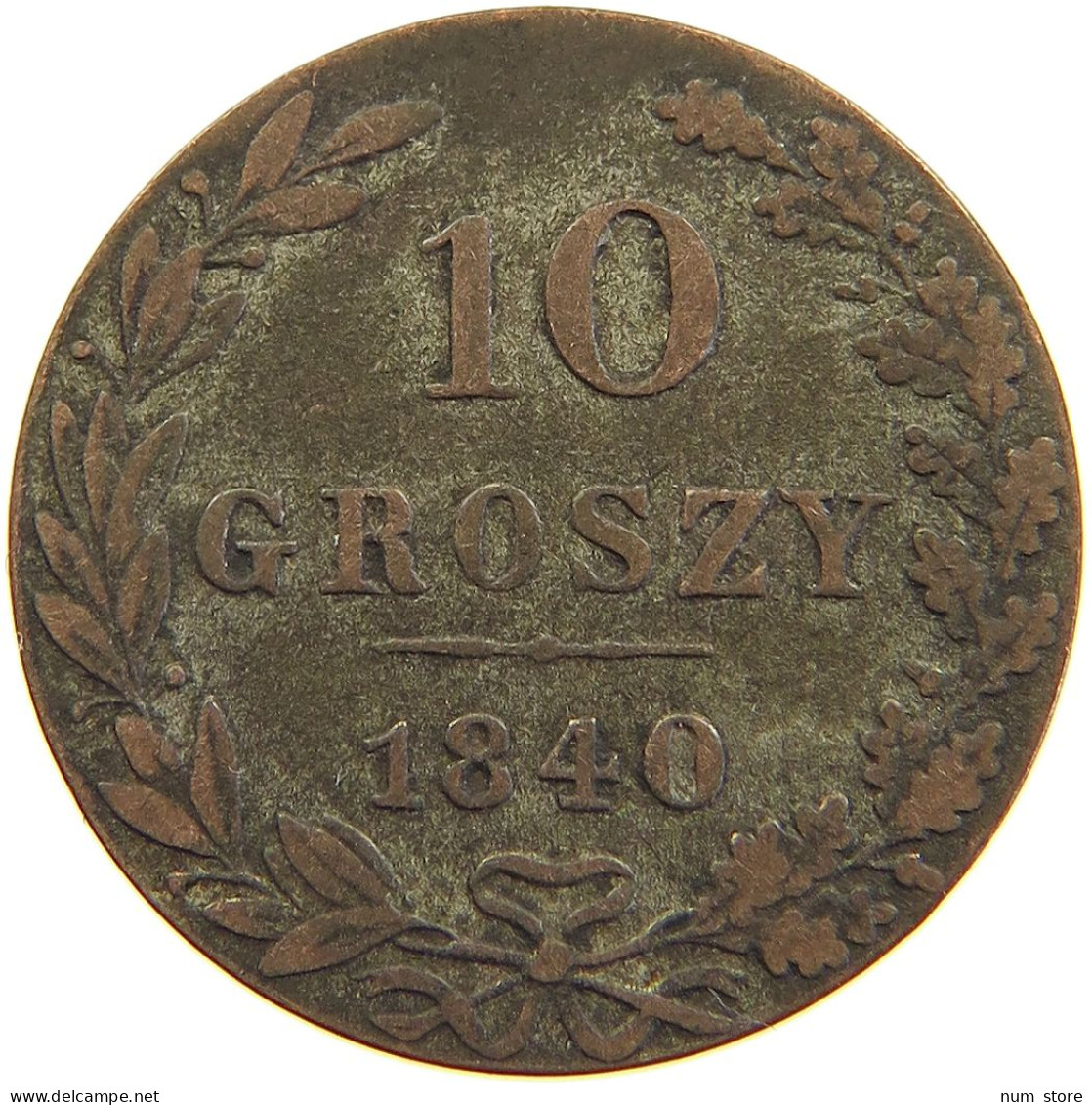 POLAND 10 GROSZY 1840 #s105 0657 - Poland