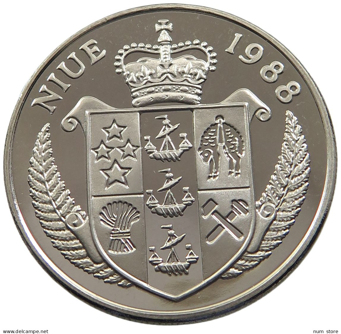 NIUE 5 DOLLARS 1988 KENNEDY UNC #sm14 0905 - Niue