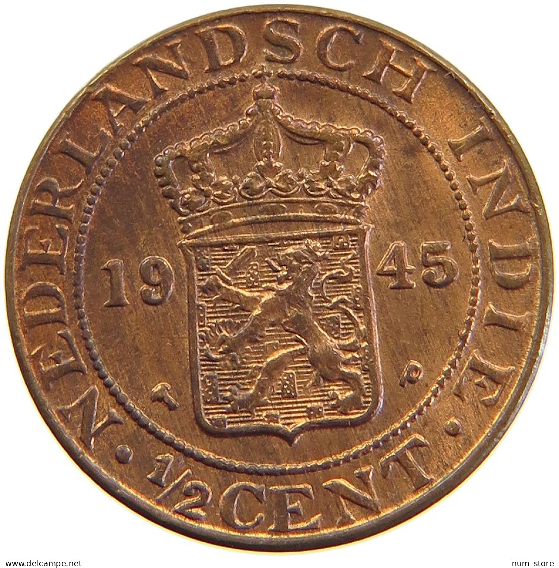 NETHERLANDS EAST INDIES 1/2 CENT 1945 P #s105 0613 - Indie Olandesi