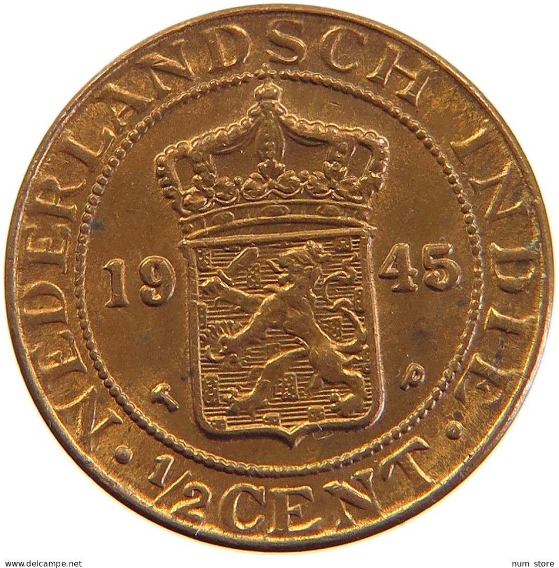 NETHERLANDS EAST INDIES 1/2 CENT 1945 P #s105 0611 - Indes Néerlandaises