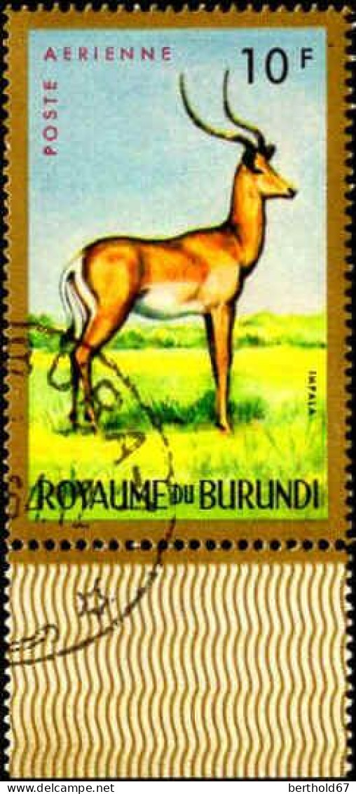 Burundi Avion Obl Yv:  3 Mi:104A Aepyceros Melampus Bord De Feuille (TB Cachet Rond) - Poste Aérienne