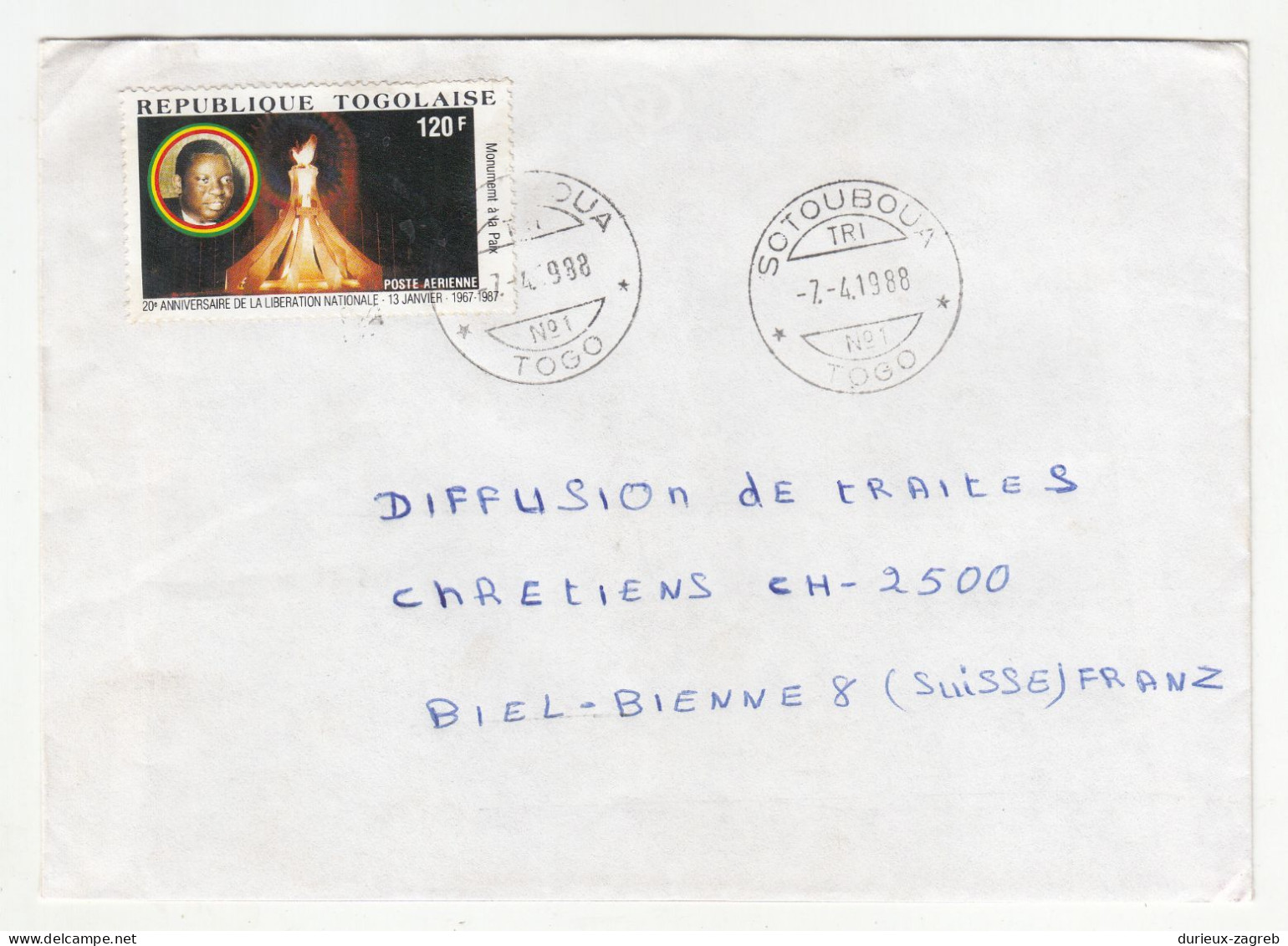 Republique Togolaise 32 Letter Covers Posted 1988 To Switzerland B240510 - Togo (1960-...)