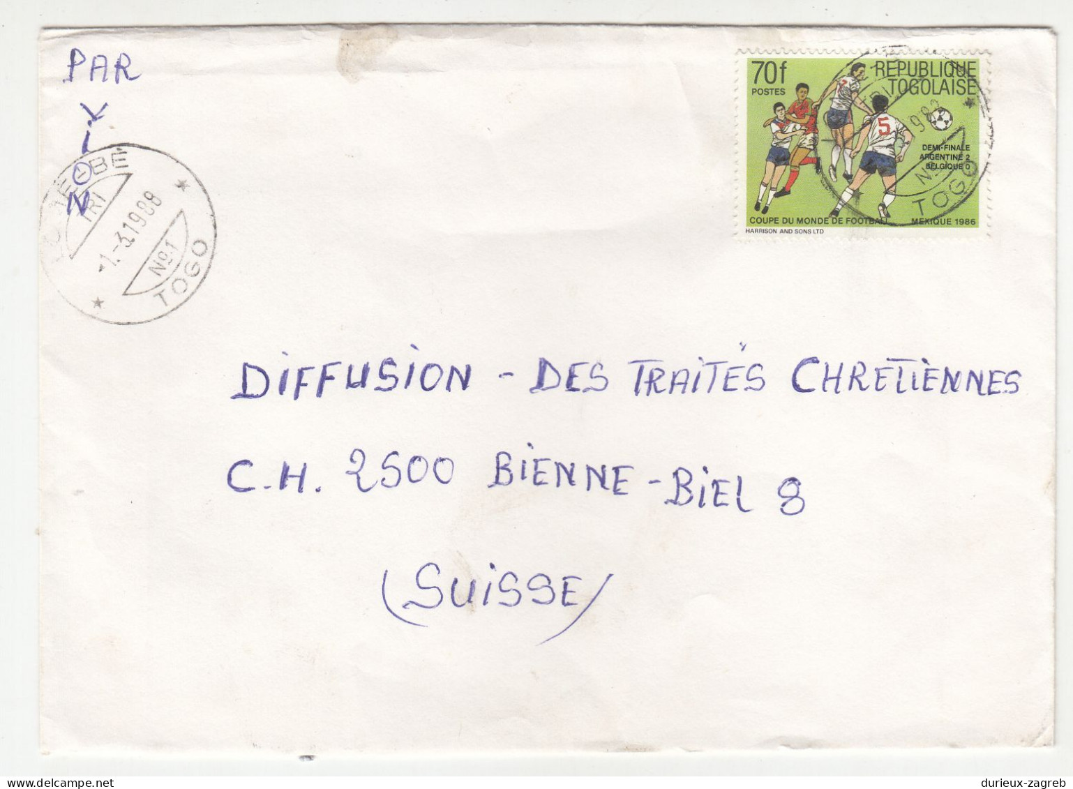 Republique Togolaise 32 letter covers posted 1988 to Switzerland b240510