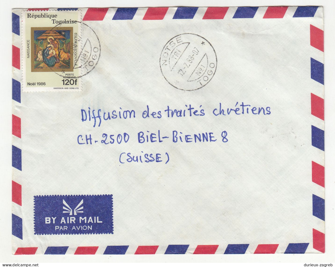 Republique Togolaise 32 letter covers posted 1988 to Switzerland b240510