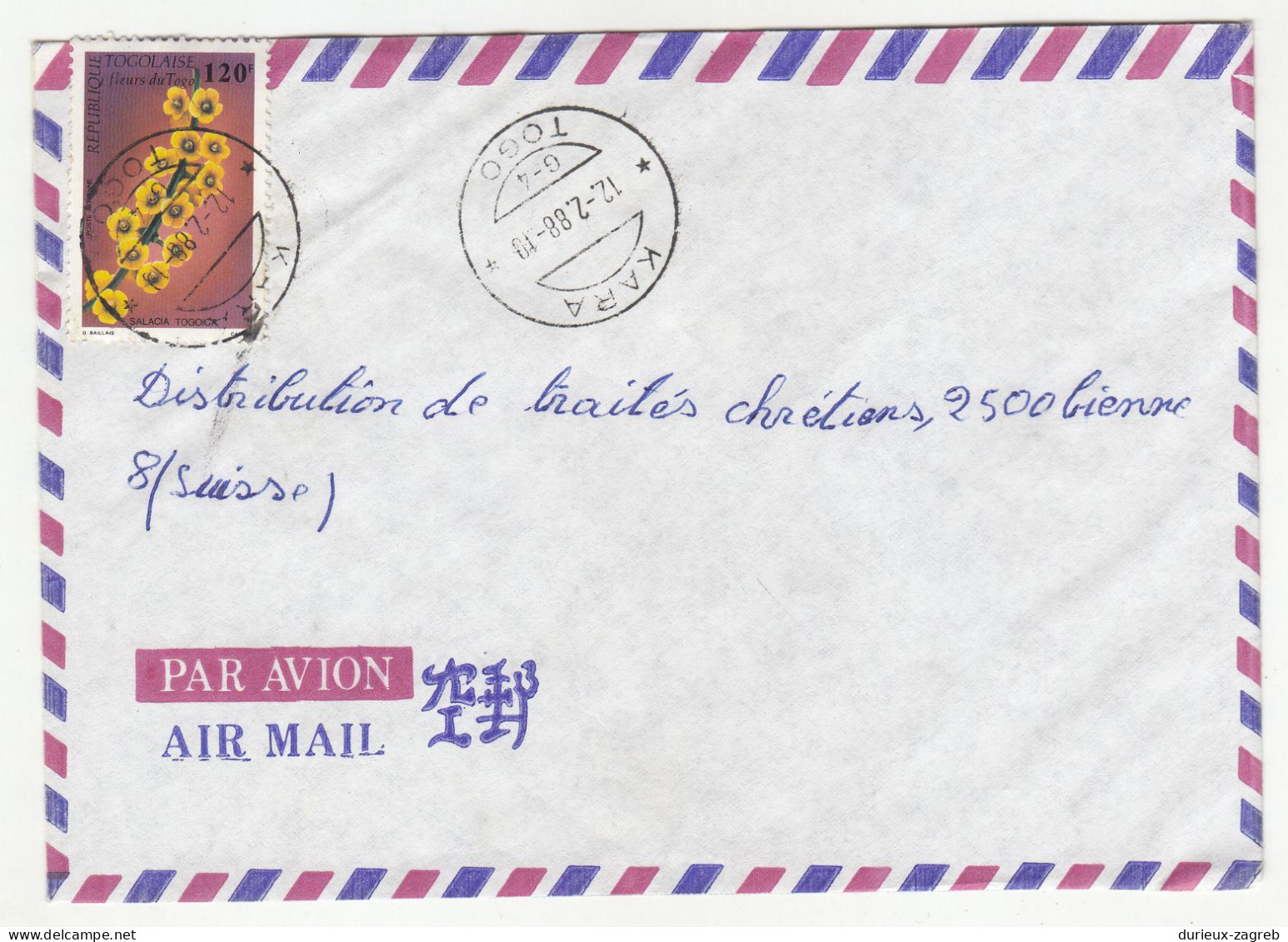 Republique Togolaise 32 letter covers posted 1988 to Switzerland b240510