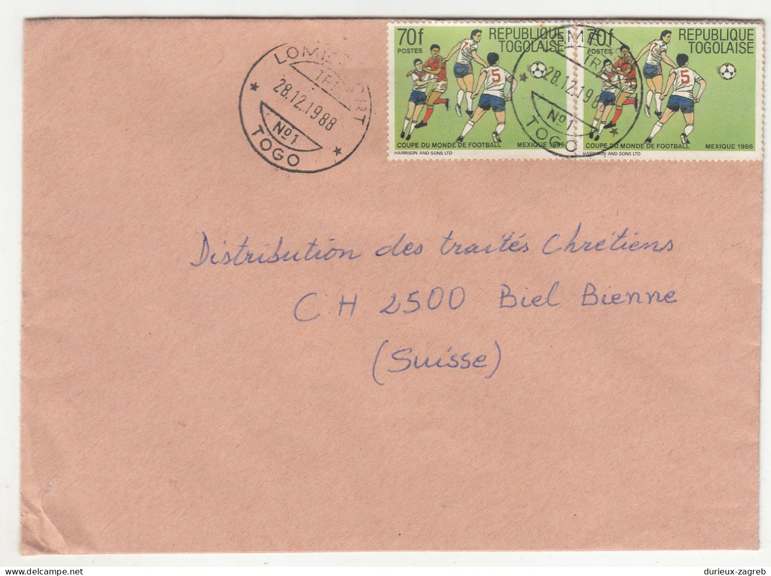 Republique Togolaise 32 letter covers posted 1988 to Switzerland b240510
