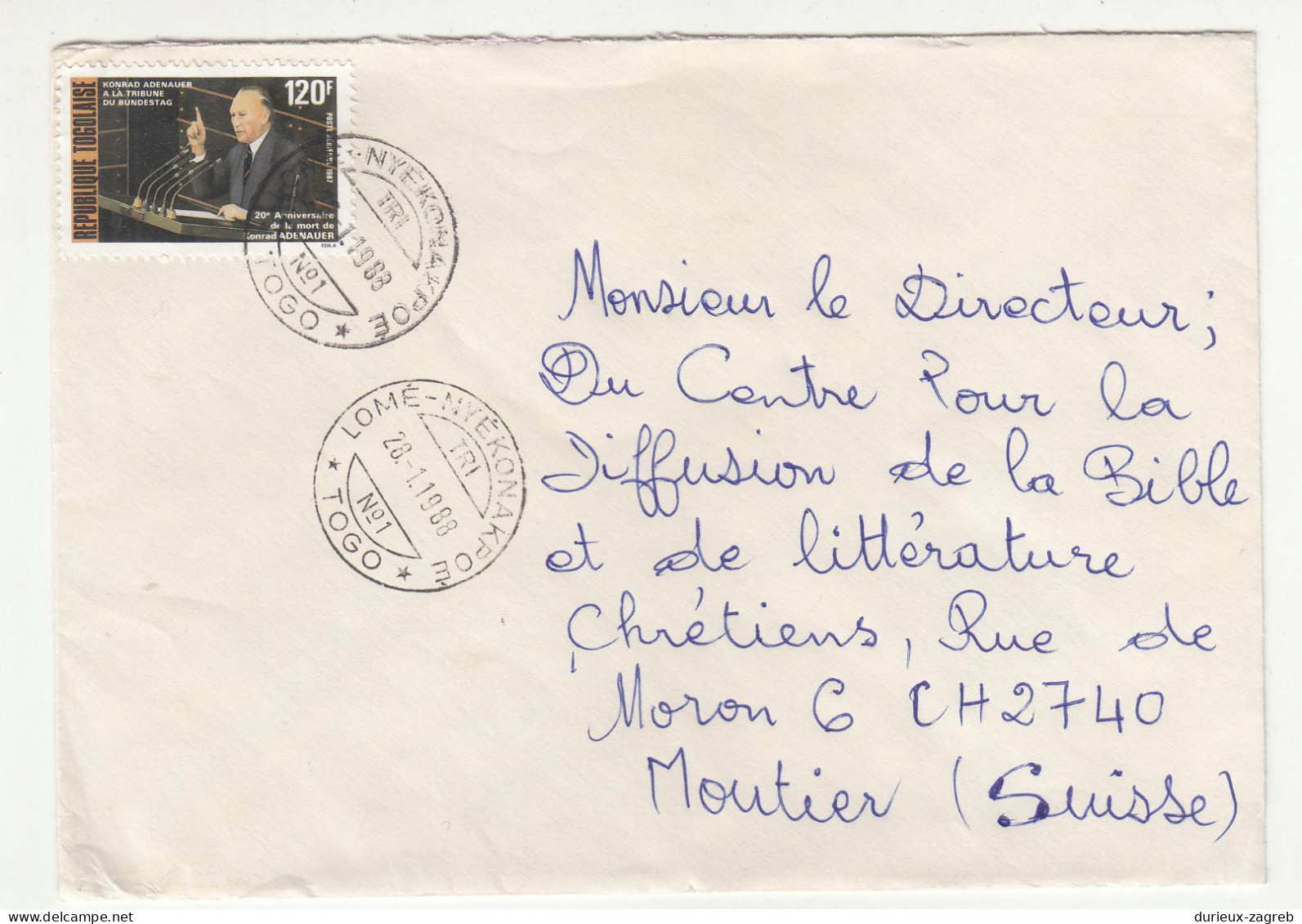 Republique Togolaise 32 letter covers posted 1988 to Switzerland b240510