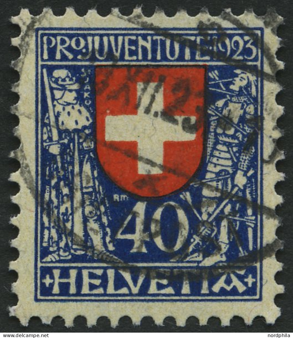 SCHWEIZ BUNDESPOST 188 O, 1923, 40 C. Pro Juventute, Pracht, Mi. 65.- - Used Stamps