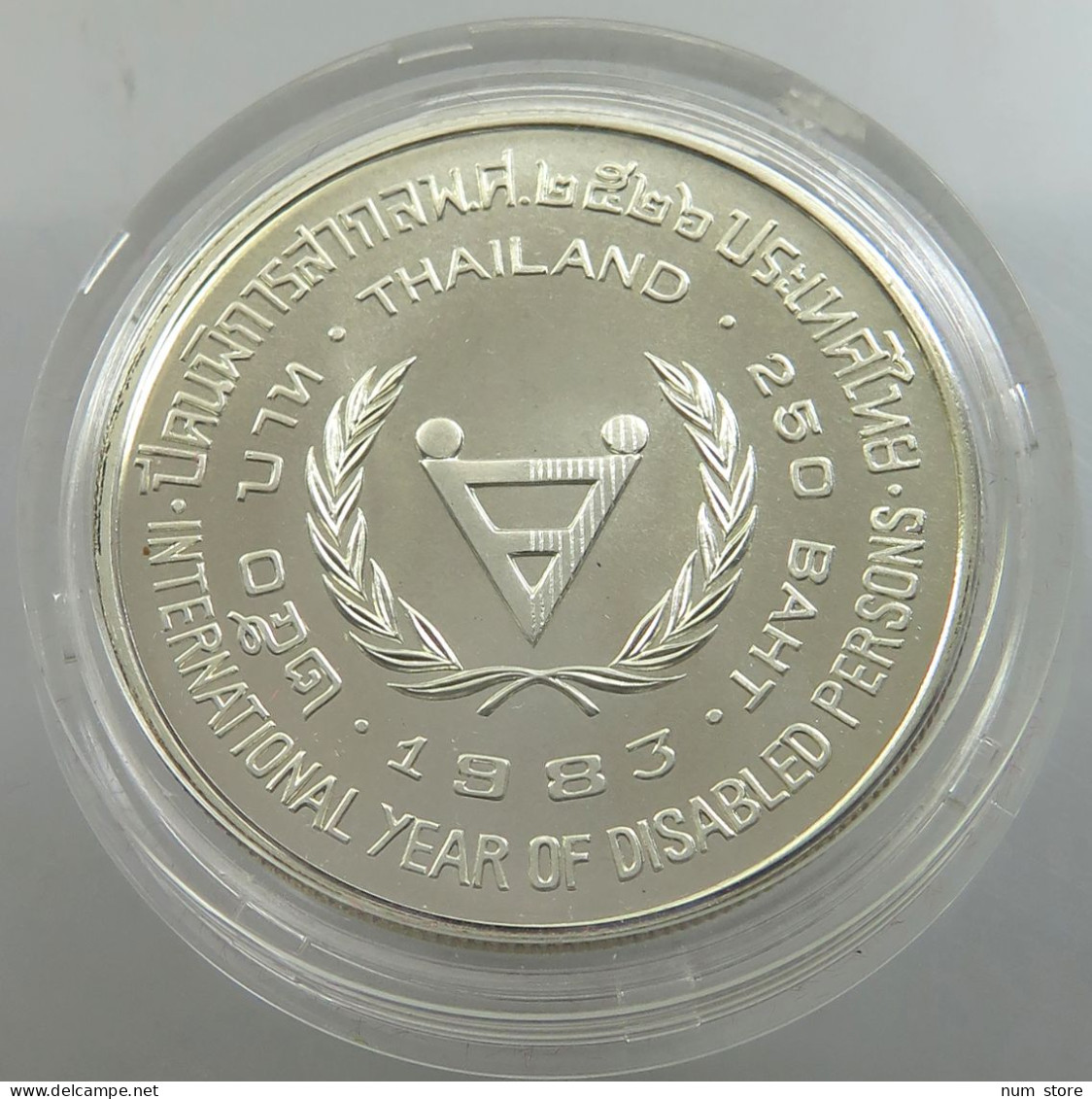 THAILAND 250 BAHT 1983 International Year Of Disabled Persons SILVER UNC #sm14 0045 - Thaïlande