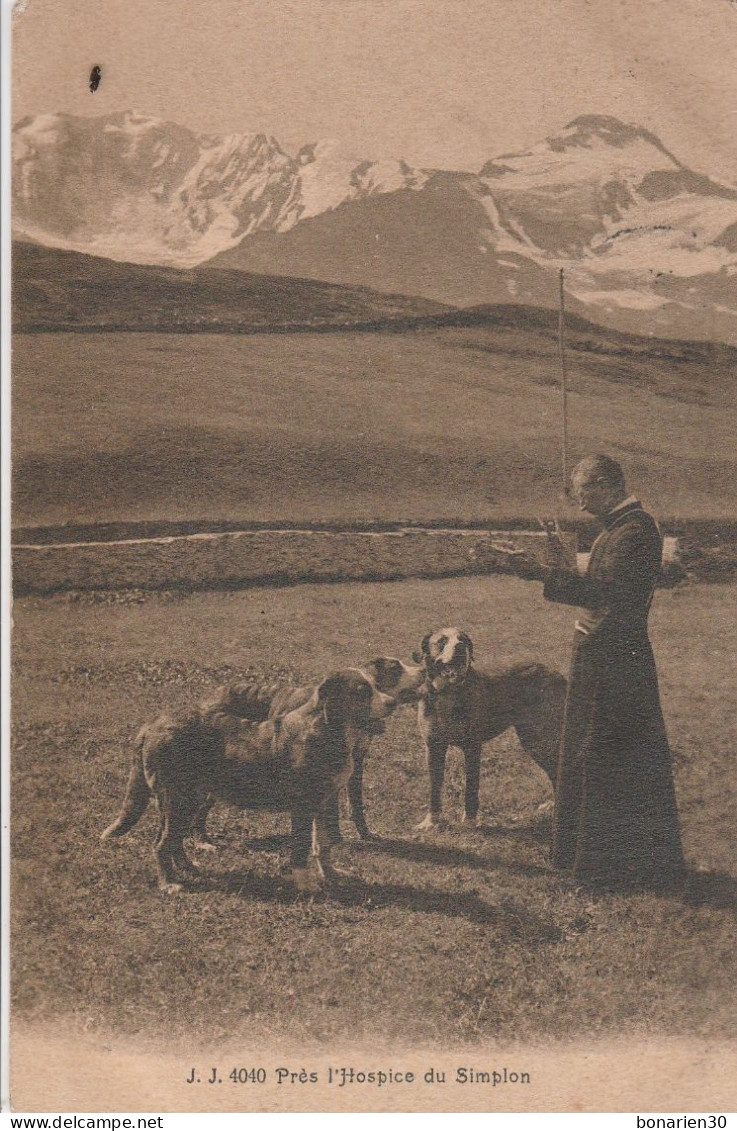 2 CPA SUISSE  SIMPLON PRES HOSPICE RELIGIEUX ET CHIENS ST BERNARD - Otros & Sin Clasificación