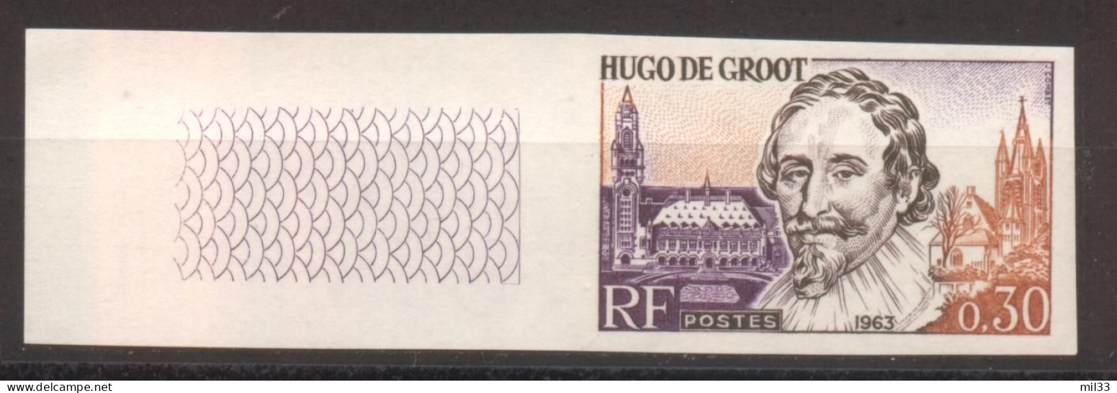 Série Grands Hommes De La CEE Hugo De Groot YT 1386 De 1963 Sans Trace De Charnière - Ohne Zuordnung