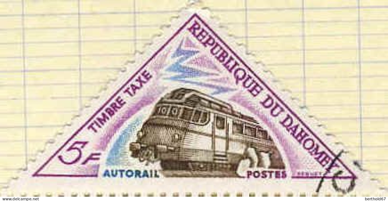 Bénin Dahomey Taxe Obl Yv:42 Mi:42 Autorail (cachet Rond) - Benin – Dahomey (1960-...)