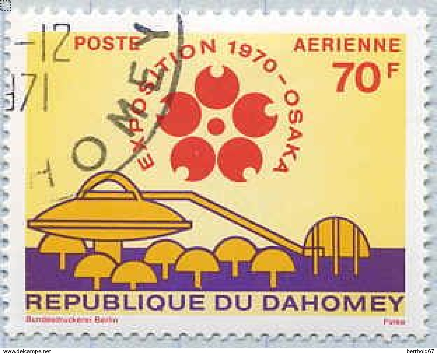 Bénin Dahomey Avion Obl Yv:127/128 Exposition Universelle Osaka (cachet Rond) - Bénin – Dahomey (1960-...)