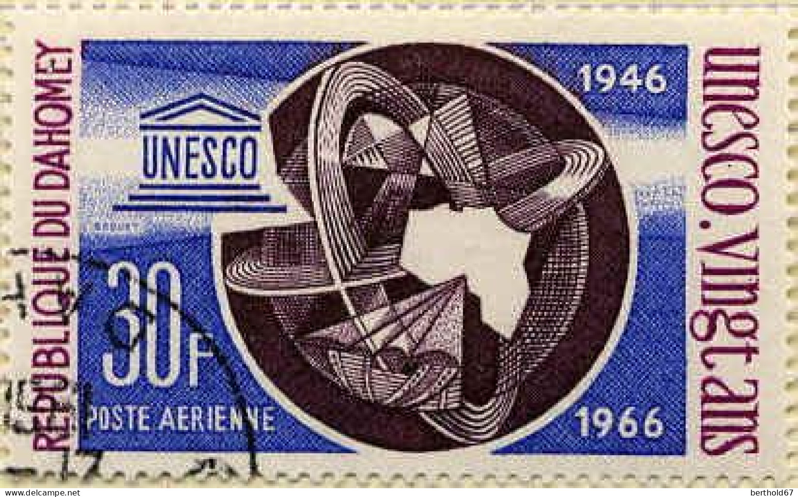 Bénin Dahomey Avion Obl Yv: 47/49 20.Anniversaire De L'Unesco (TB Cachet Rond) - Benin - Dahomey (1960-...)