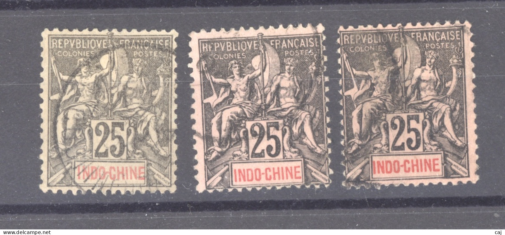 Indochine   :  Yv  10  (o)   3  Teintes - Used Stamps