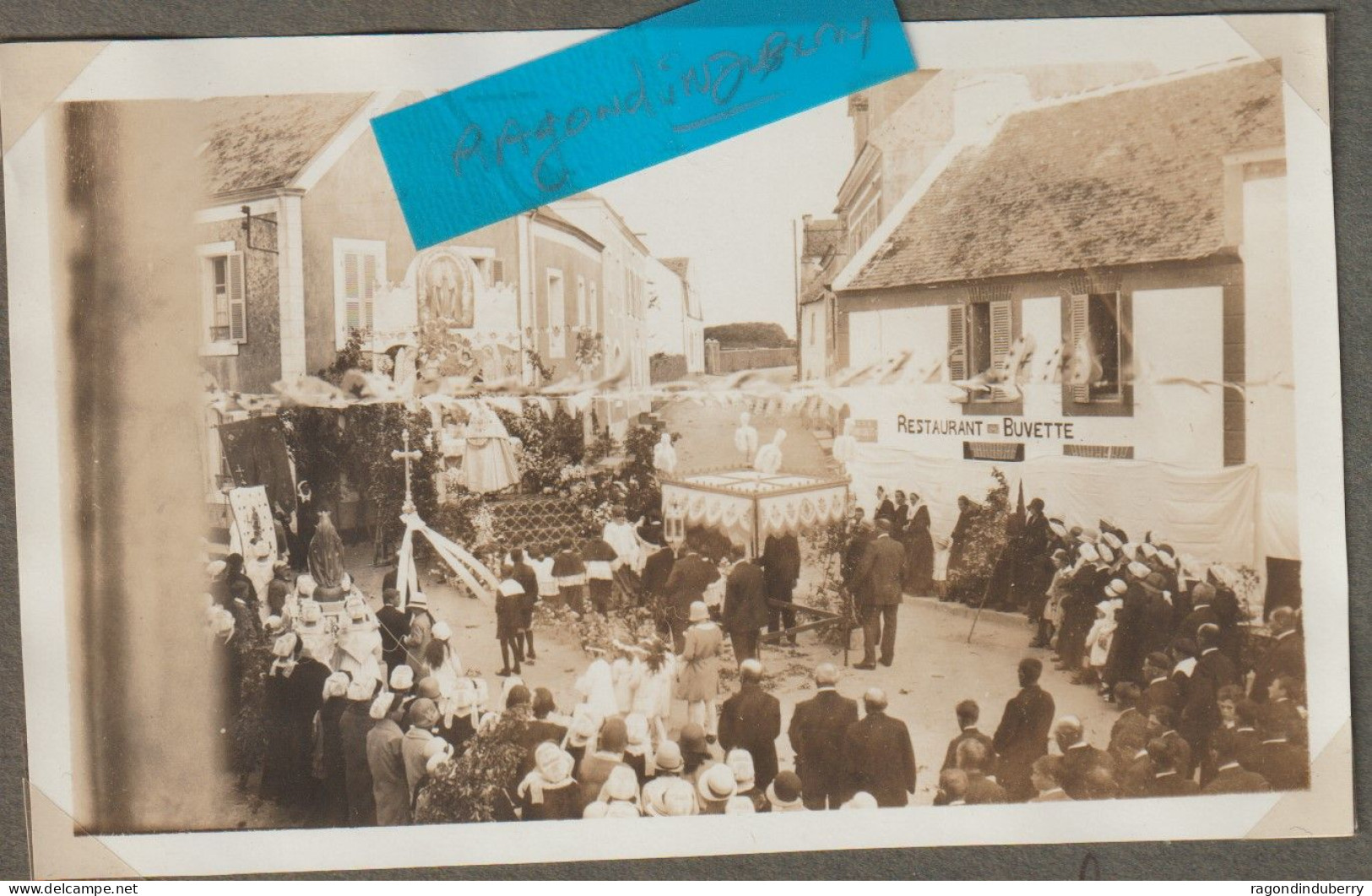 PHOTO ANCIENNE - 56 - BELLE-ILE-en-MER - LOCMARIA Procession Du 15 Août 1934 Belle-île-en-mer - RARE - Photo 11,5cm S 7 - Belle Ile En Mer