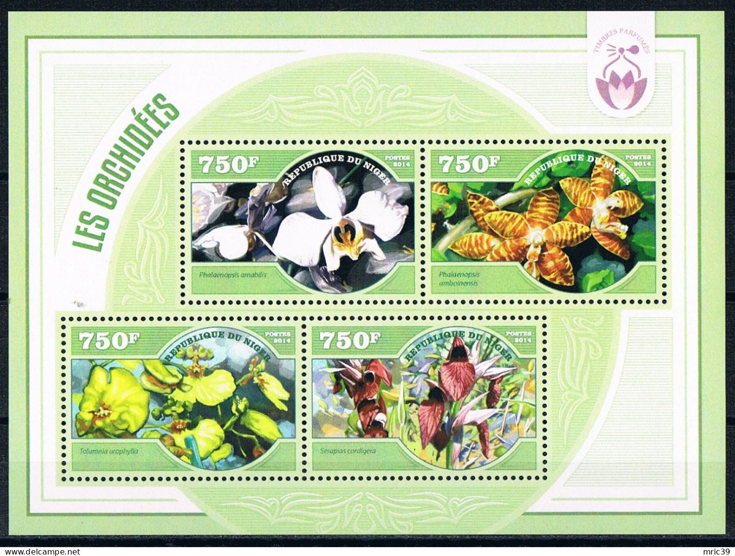 Bloc Sheet  Fleurs Orchidées Flowers Orchids  Neuf  MNH **  Niger 2014 - Orchidées