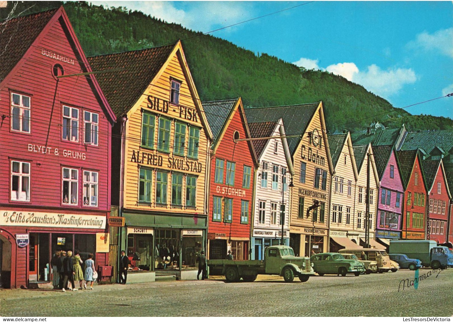 NORVEGE - Norway - Bergen - The Hanseatic Quay - Vue Panoramique - Animé - Voitures - Carte Postale - Norway