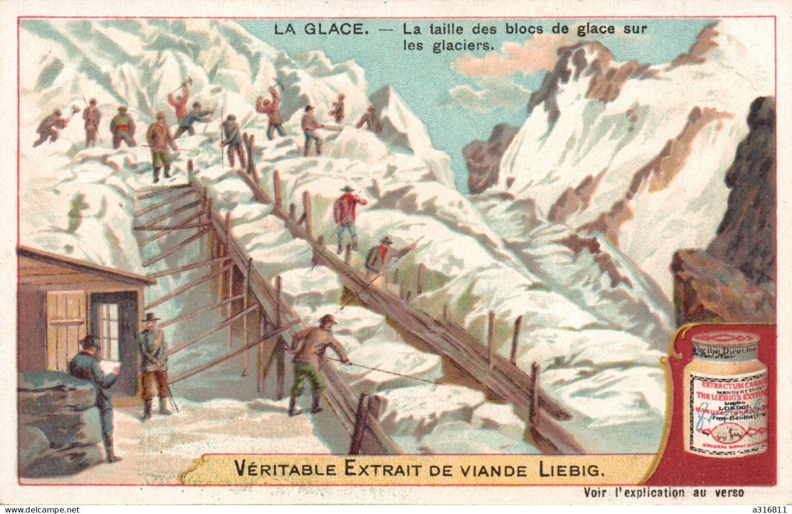 Liebig La Glace La Taille Des Blocs - Liebig