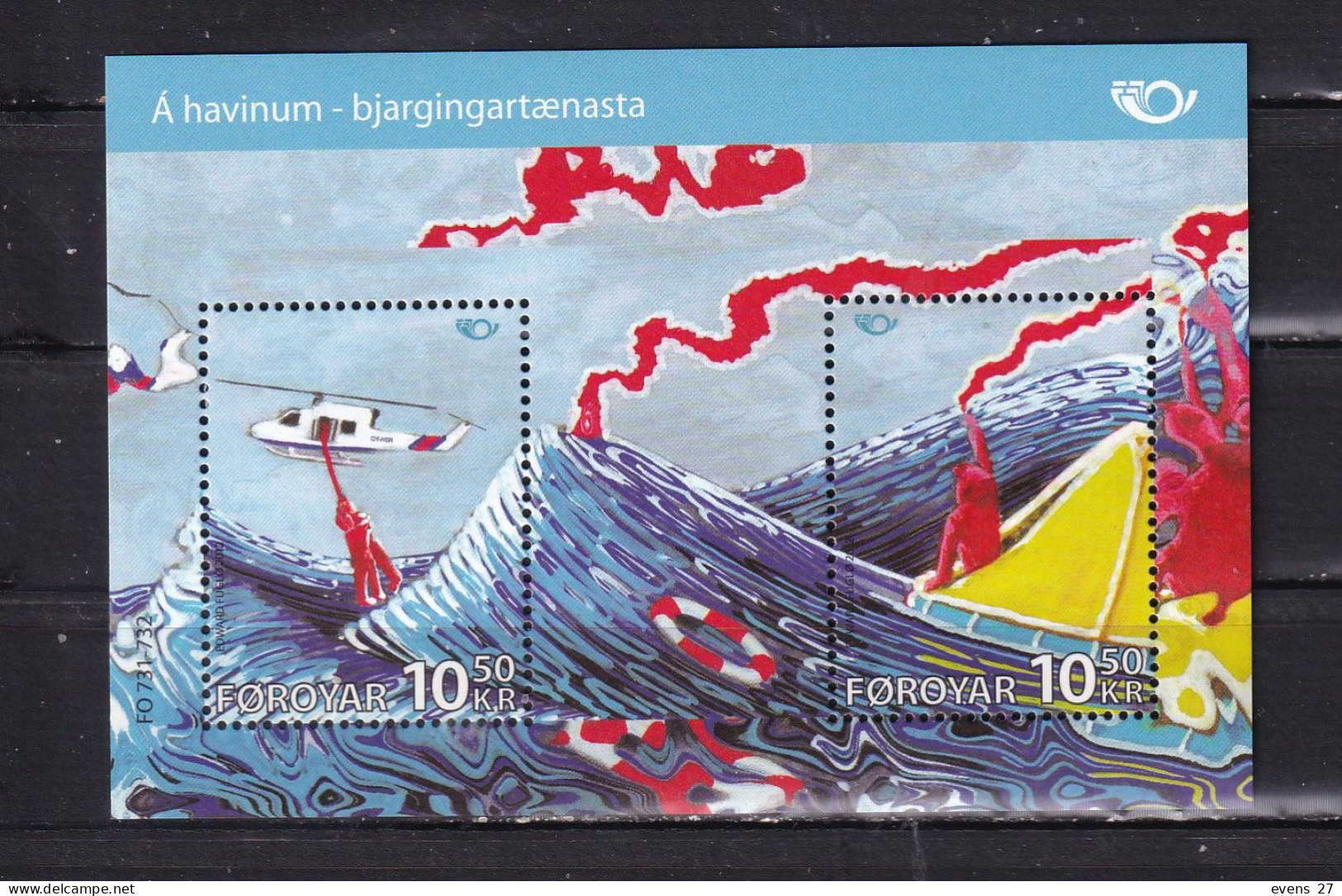 FAROE ISLANDS-2012-SEA RESCUES.-BLOCK-MNH. - Faroe Islands