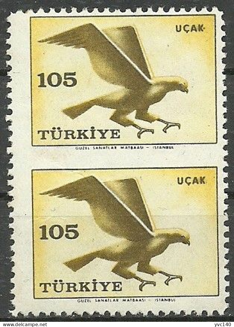 Turkey; 1959 Airmail Stamp 105 K. ERROR "Partially Imperf." - Ongebruikt