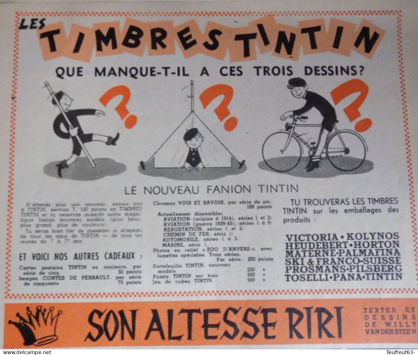 Publicité De Presse ; Le Nouveau Fanion Tintin - Reclame