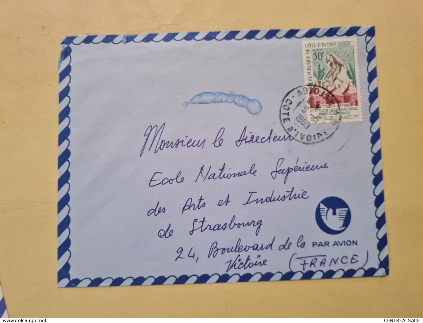 Lettre 1968 COTE D'IVOIRE PEN CLUB CONGRES ABIDJAN - Ivory Coast (1960-...)