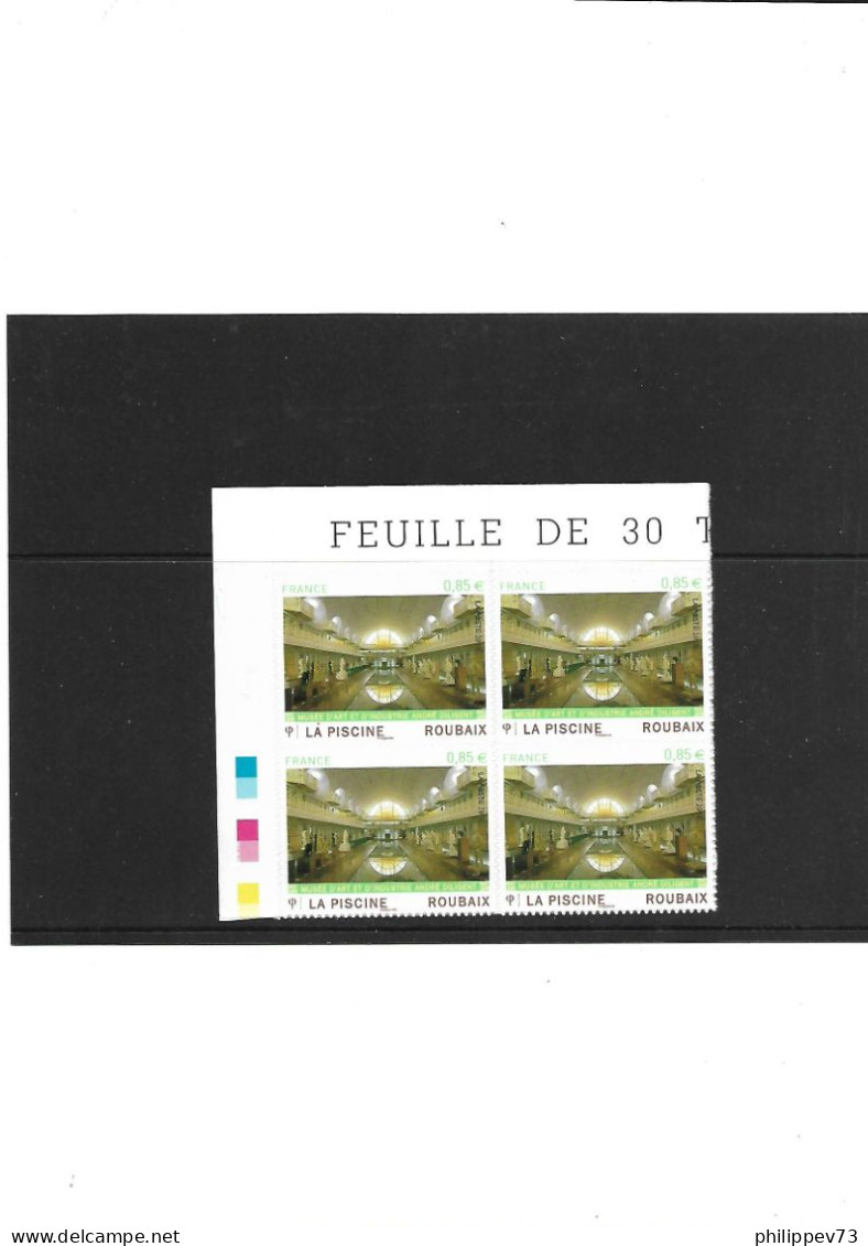 TP Autoadhésif  La Piscine Roubaix. Année 2010 N° 467 X 4  N** - Unused Stamps