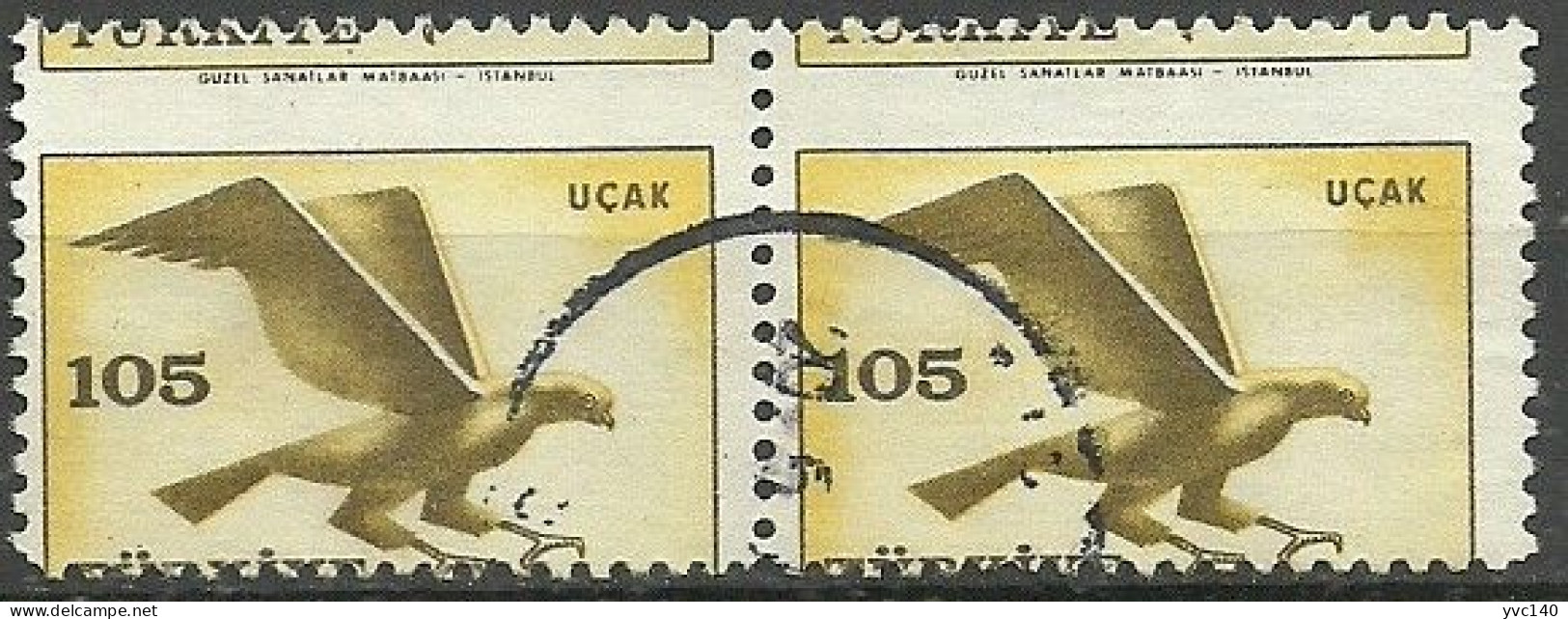 Turkey; 1959 Airmail Stamp 105 K. ERROR "Shifted Perf." - Usati