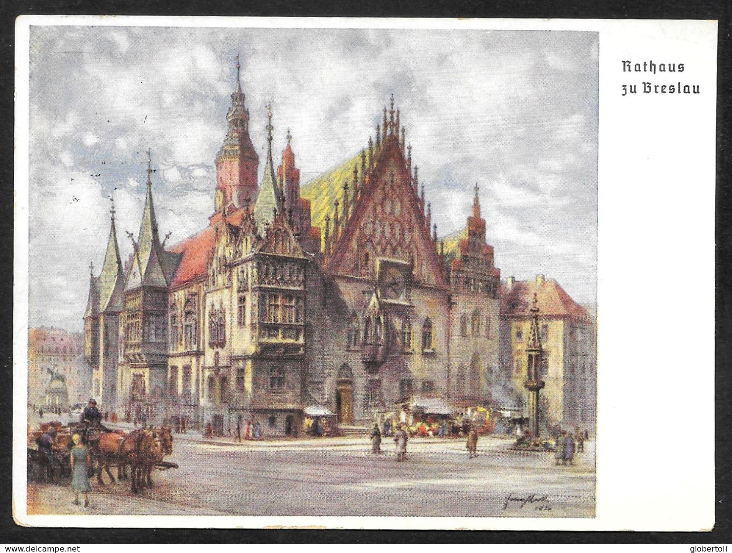 Germania/Germany/Allemagne: Intero, Stationery, Entier, Municipio Di Breslavia, Wroclaw Town Hall, Hôtel De Ville De Wro - Altri & Non Classificati