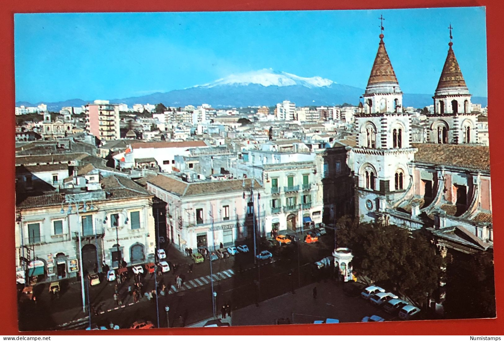 ACIREALE - PIAZZA DUOMO - PANORAMA DELLA CITTÀ - L'ETNA  - 1987 - (c738) - Catania