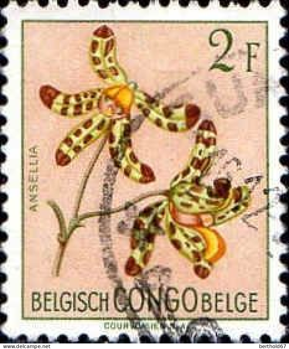 Congo Belge Poste Obl Yv:313 Mi:306 Ansellia Orchidée (TB Cachet Rond) - Usados