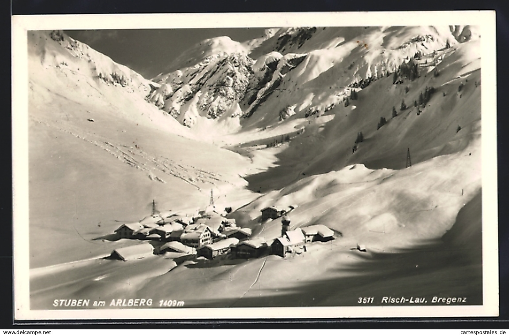 AK Stuben Am Arlberg, Blick über Den Eingeschneiten Ort  - Autres & Non Classés