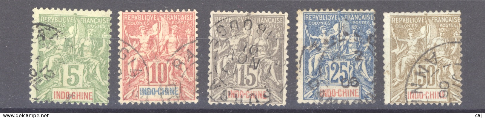 Indochine   :  Yv  17-21  (o)              ,        N2 - Used Stamps