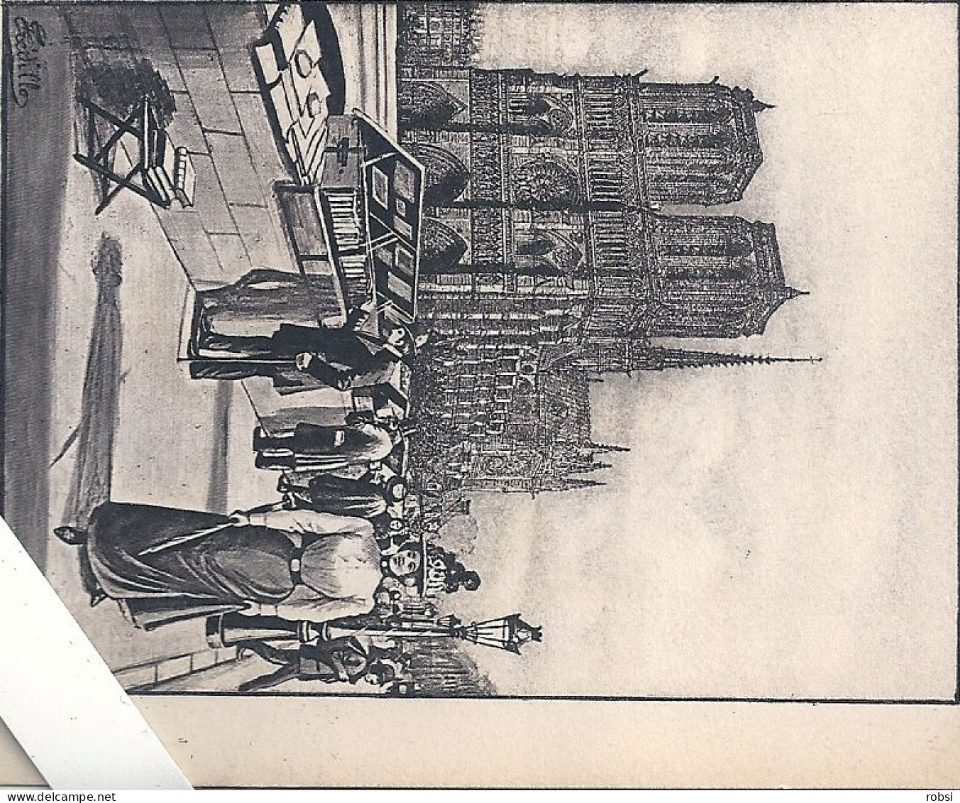 75 Paris, Les Petits Métiers,  Illustrateur Frédillo, Les Bouquinistes Et L'Eglise Notre Dame, D5111 - Artisanry In Paris