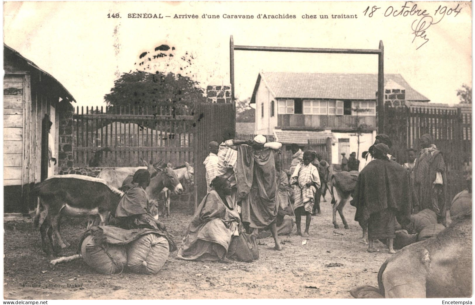 CPA Carte Postale Sénégal Arrivée D'une Caravane D'arachides Chez Un Traitant  1904  VM80729ok - Senegal