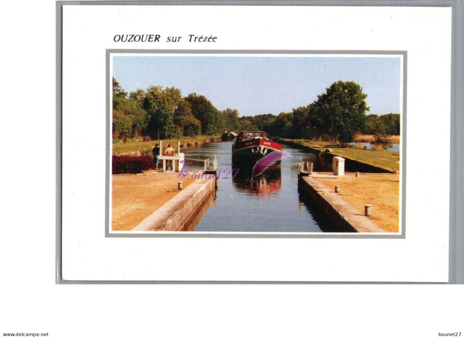 OUZOUER SUR TREZE 45 - Vue Générale Sur Le Canal Passage D'une Péniche Bateau - Ouzouer Sur Loire