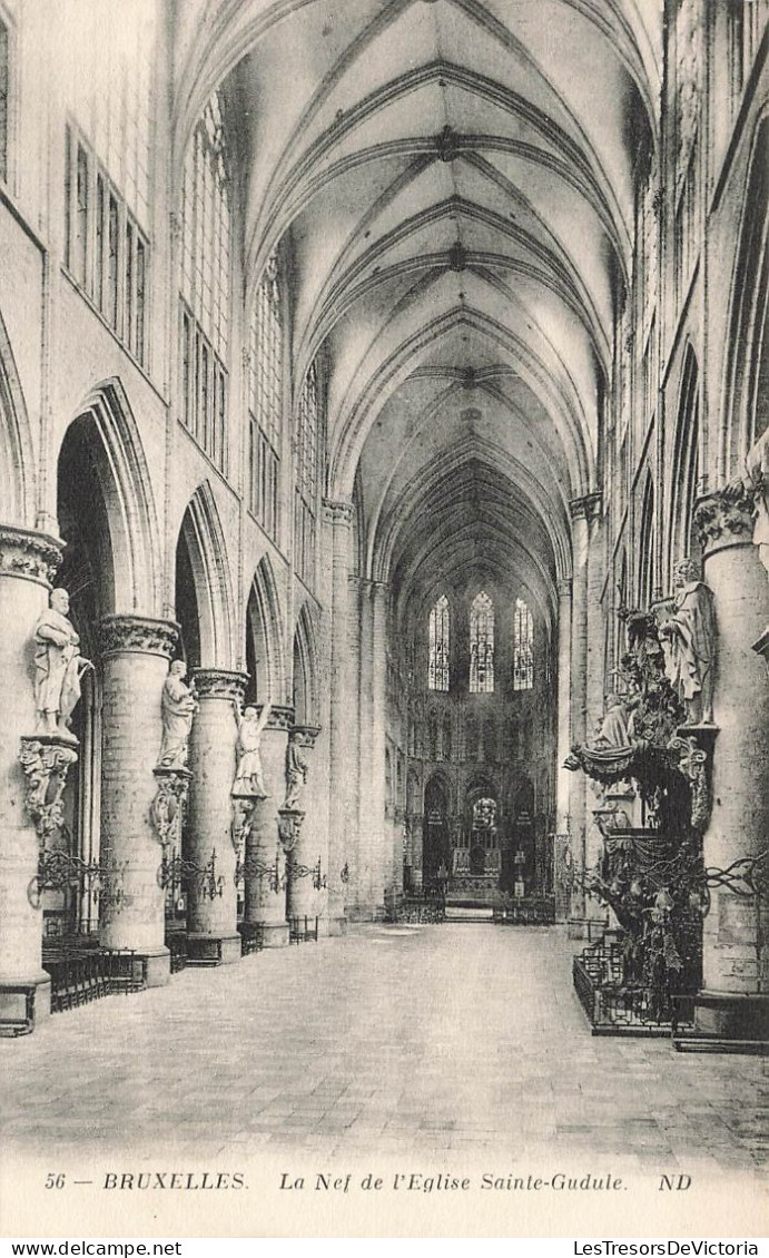 BELGIQUE - Bruxelles - La Nef De L'église Saint Gudule - ND - Carte Postale Ancienne - Altri & Non Classificati