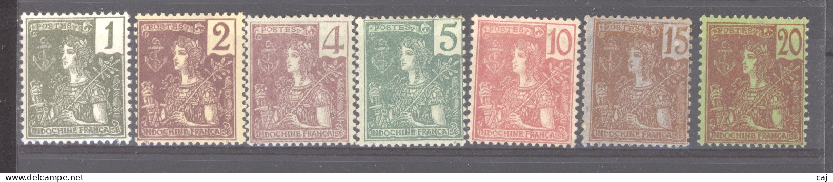 Indochine   :  Yv  24-30  * - Unused Stamps